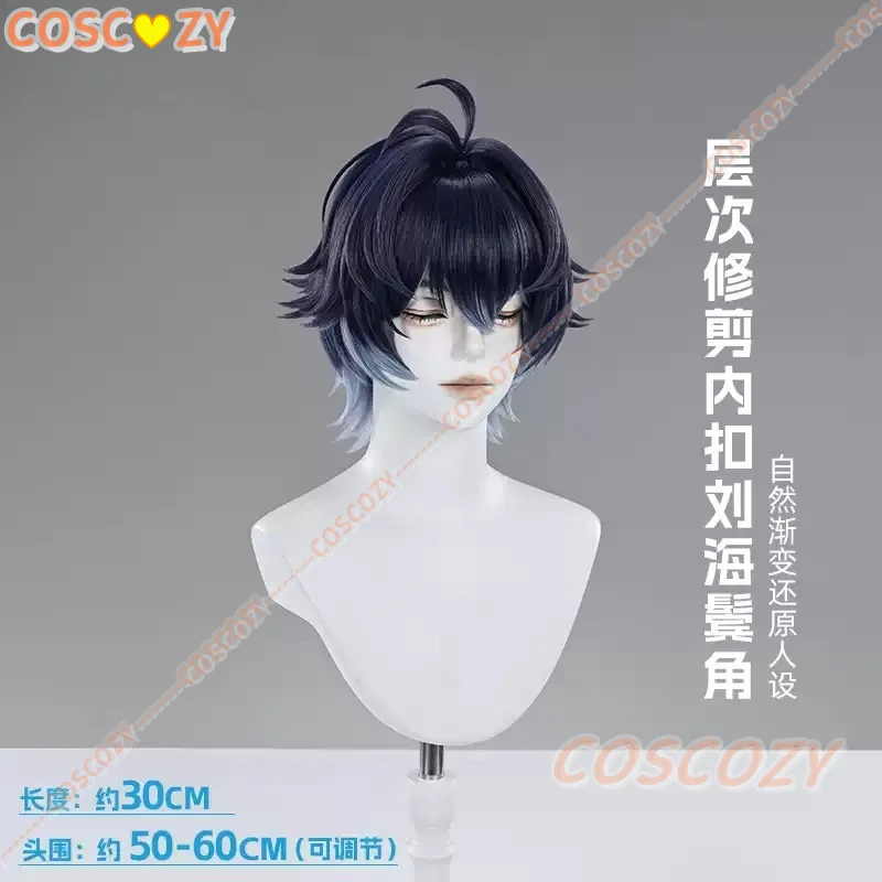 Honkai: Star Rail Stephen Lloyde Cosplay Wig Blue Grey Short Hair Heat Resistant Fiber Hair Halloween Party for Women Men