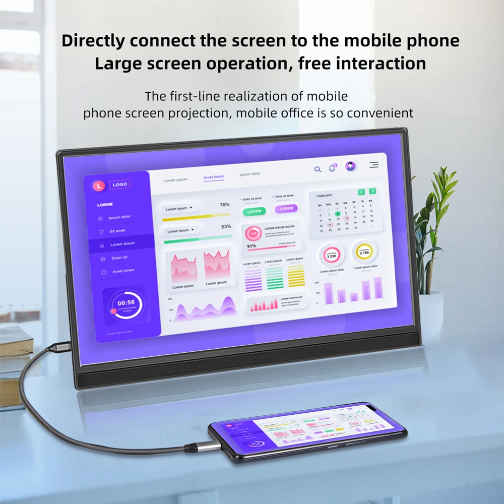 14" Tragbarer Touchscreen FHD 1920x1200 16:10 IPS Panel Sekundäranzeige Computermonitor Typ-C HDMI für Xbox Switch Laptops