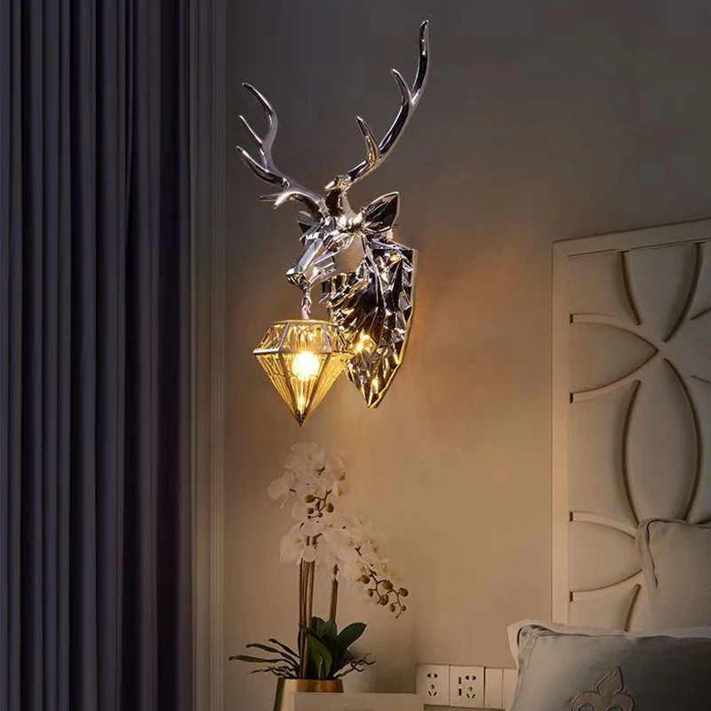 Aosong Eigentijdse Gouden Herten Wandlamp Gepersonaliseerde En Creatieve Woonkamer Slaapkamer Gang Gang Decoratie Licht