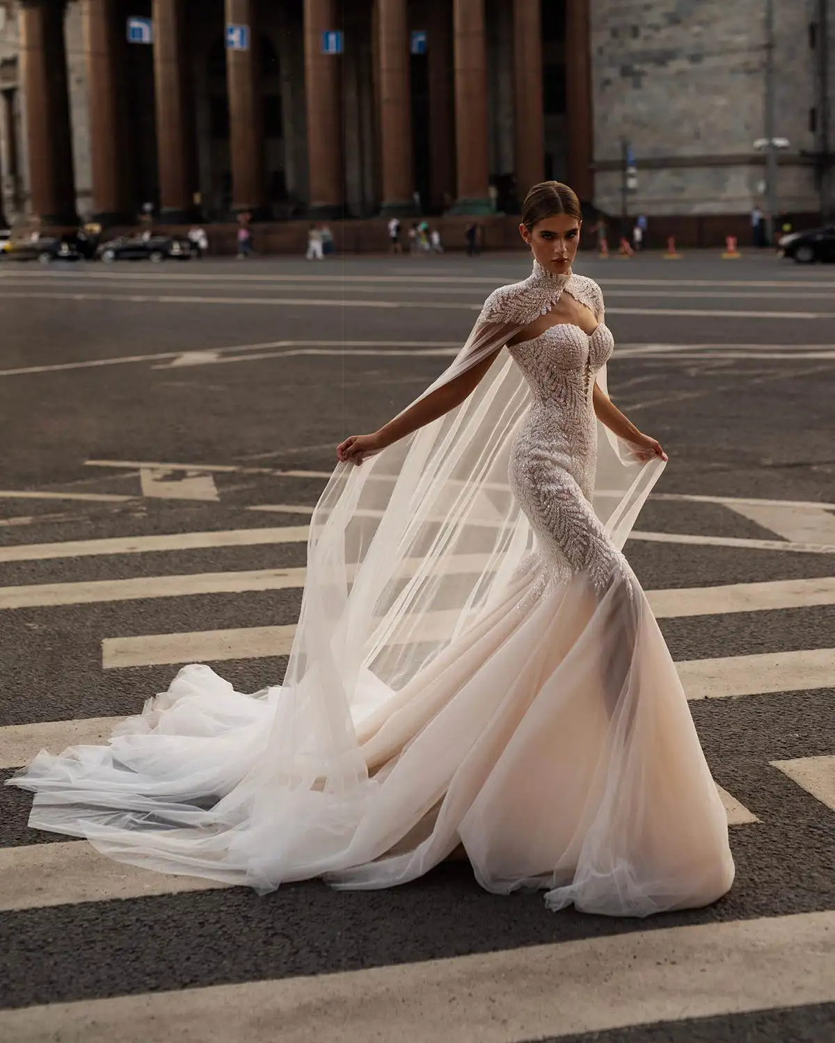 Vestido de novia de encaje con apliques de sirena, Sexy sin tirantes Vestido de novia, brillante, sin mangas, hecho a medida, Vestido de tren de barrido