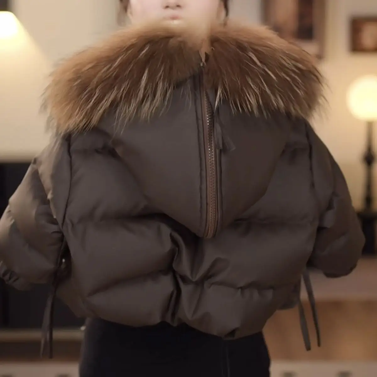 

120-160CM Children's Down Jacket Autumn and Winter New Korean Edition Boys and Girls Fur Collar PU Leather Thick Warm Coat
