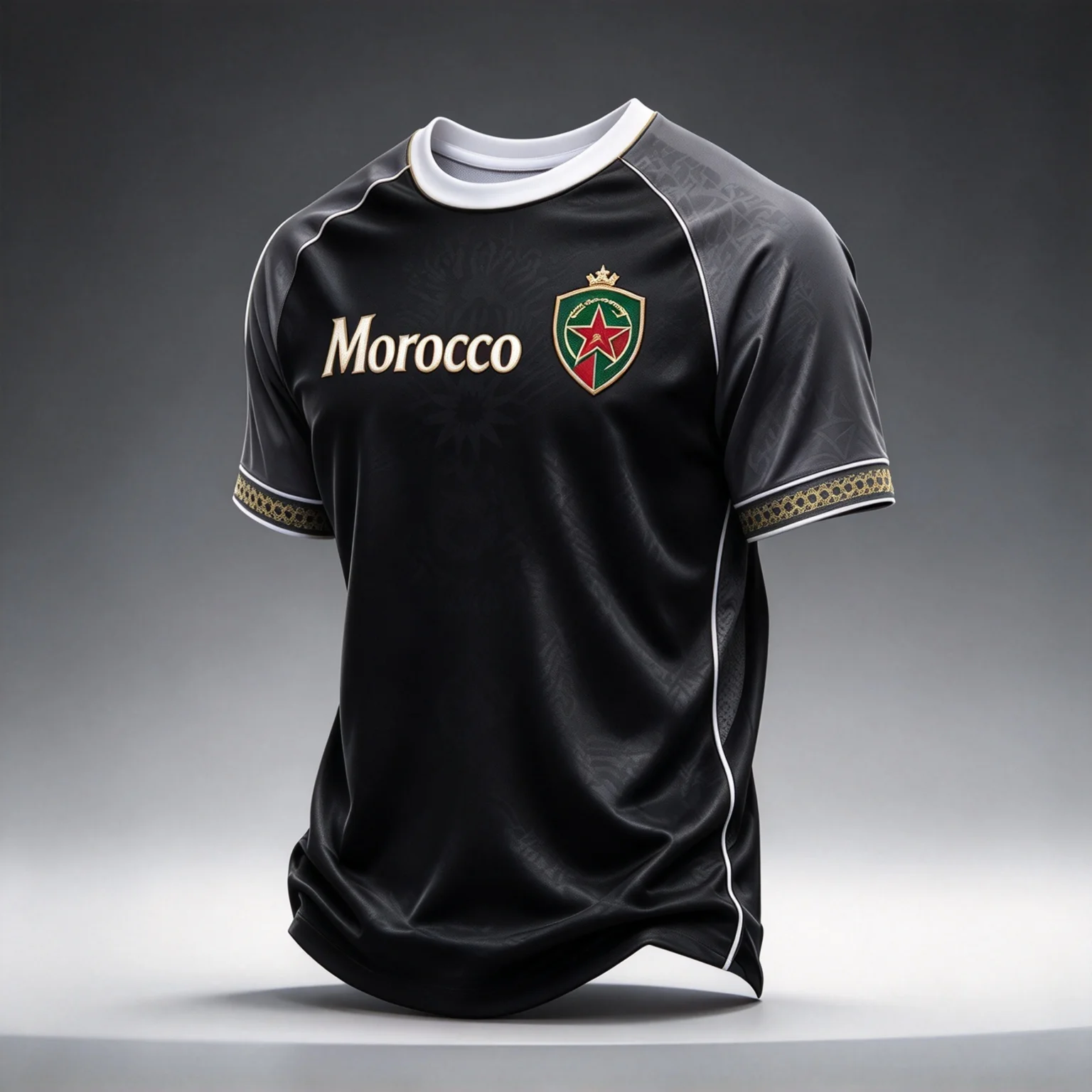 Morocco Themed Soccer Fan Top, Morocco Letter Print, Quick Dry Breathable Crew Neck Jersey for Training & Game, Multi Colors