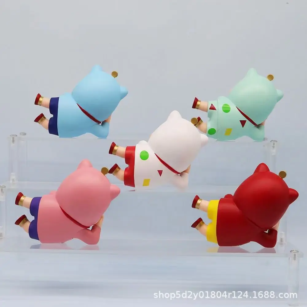 新 5 ピース/セットアニメ Q バージョンクレヨンしんちゃん横たわる姿勢アクションフィギュア PVC モデルおもちゃ人形車の装飾品コレクションギフト