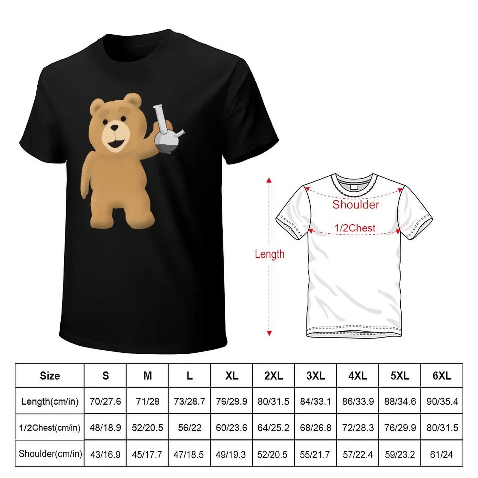 Ted with bong T-Shirt summer tops street wear sublime tees fitted t shirts for men