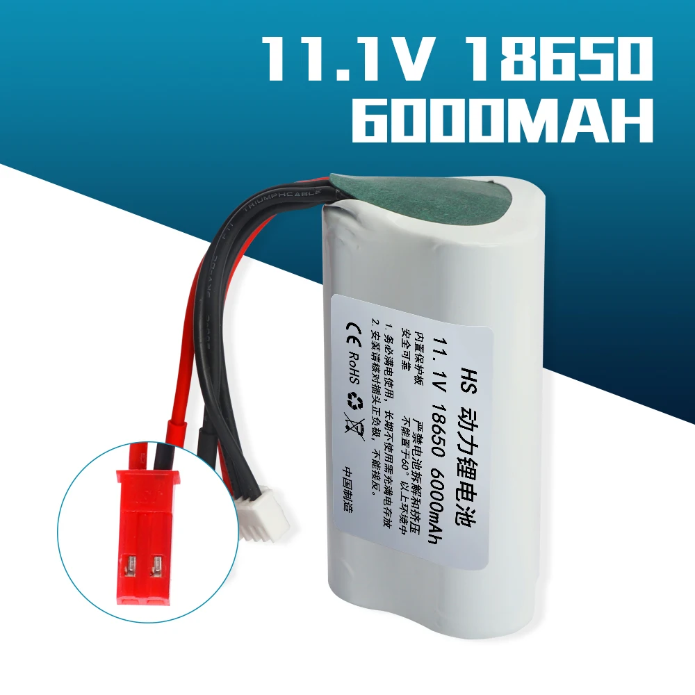 with XT30 Plug 11.1V 18650 Li-ion Battery Pack 6000mAh Backup Power Rechargeable Battery for  3S Battery