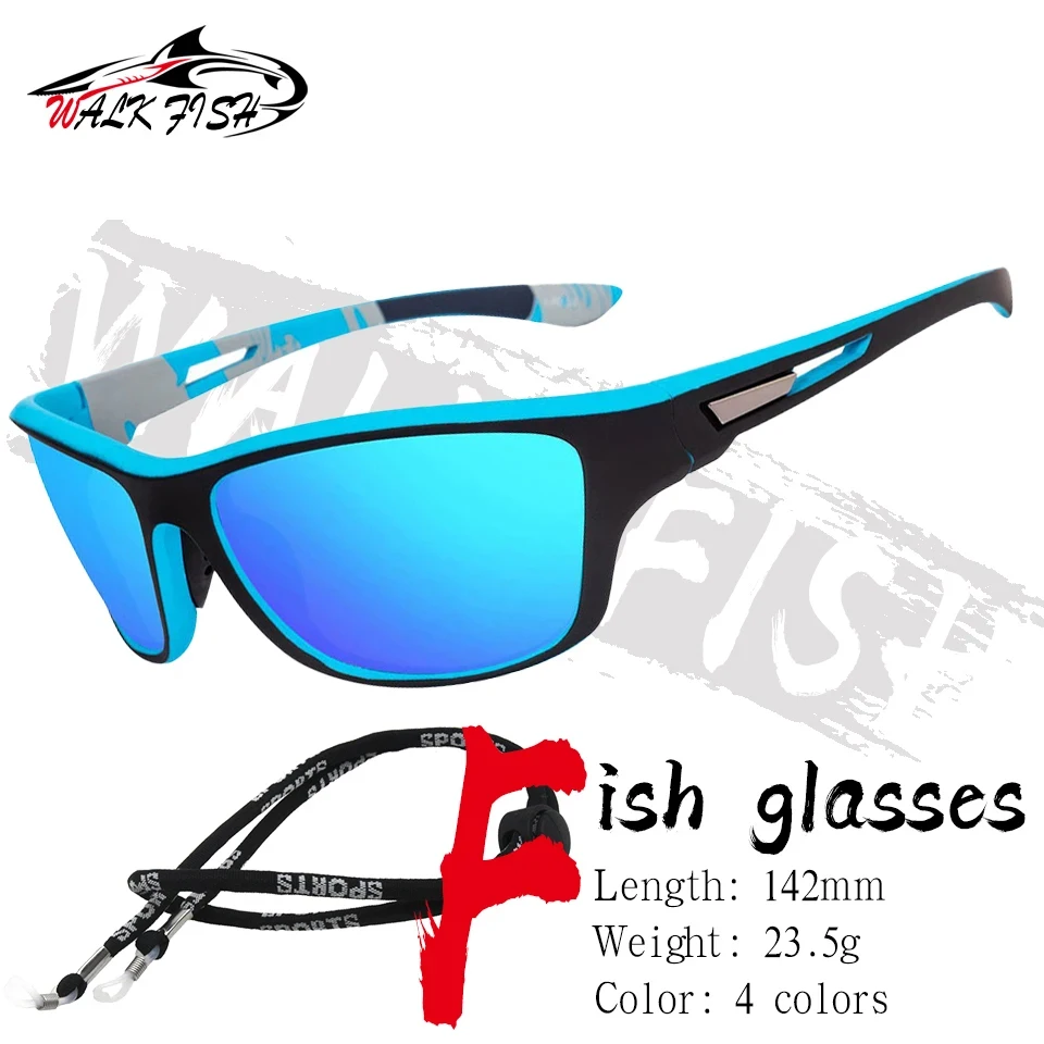 WALK FISH Fishing Glasses Men Women Classic UV400 Polarized Sunglasses Hiking Riding Camping Driving Sunscreen With Rope Eyewear