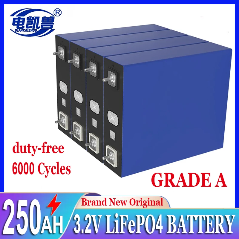 

3.2V 250Ah Lifepo4 rechargeable battery pack with large capacity and deep 6000 cycles, suitable for home energy storage campers