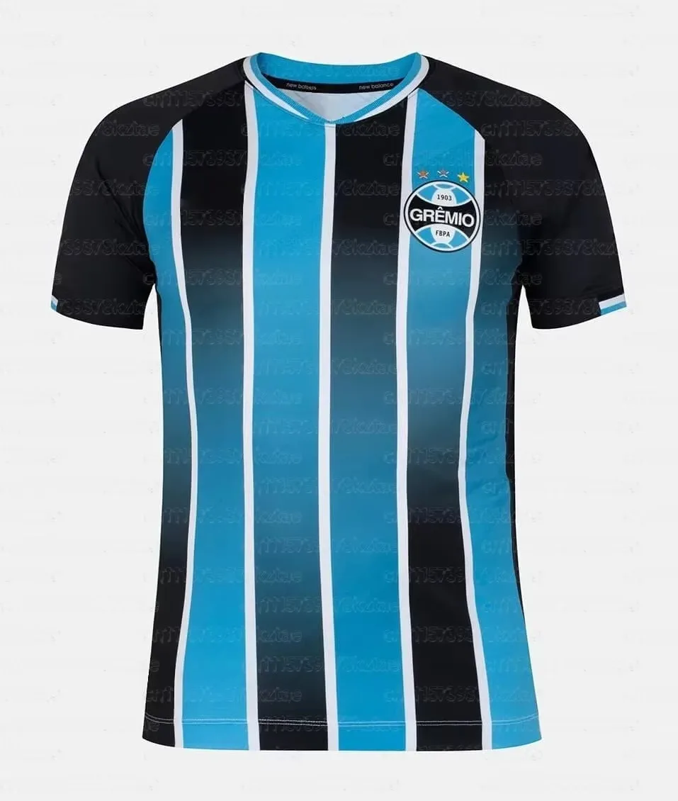 Gremio Soccer Jersey 2026‑2027 Season Blue Black White Vertical Stripe Short Sleeve Football Shirt Men Fan Sport Family Matching
