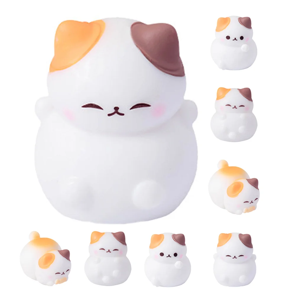 8 Buah Miniatur Model Kucing Patung Kucing Resin Lucu Dekorasi Hewan Lanskap Mikro Ornamen Kucing untuk Peri Kerajinan DIY Kreatif