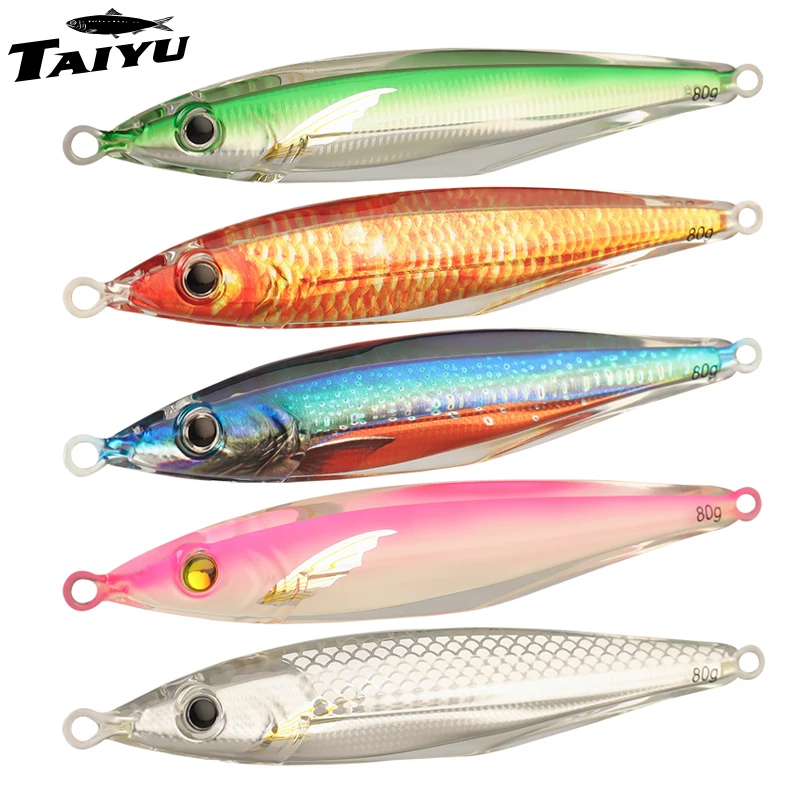 

TAIYU 80 г/130 г быстро тонущая металлическая приманка для джиг-приманки, смоляная упаковка, морская береговая заброска, морская рыбалка, металлическая приманка, прочная бионическая жесткая приманка