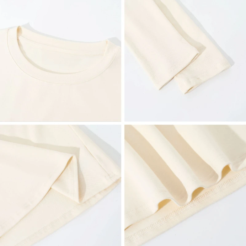 2026 Herbst Winter Damen T-Shirt Koreanischer Minimalistischer O-Ausschnitt Langarm-Shirt Einfarbig Weich Schmal Geschnitten Lässiges Innen-Oberteil zum Überziehen – Detail 6
