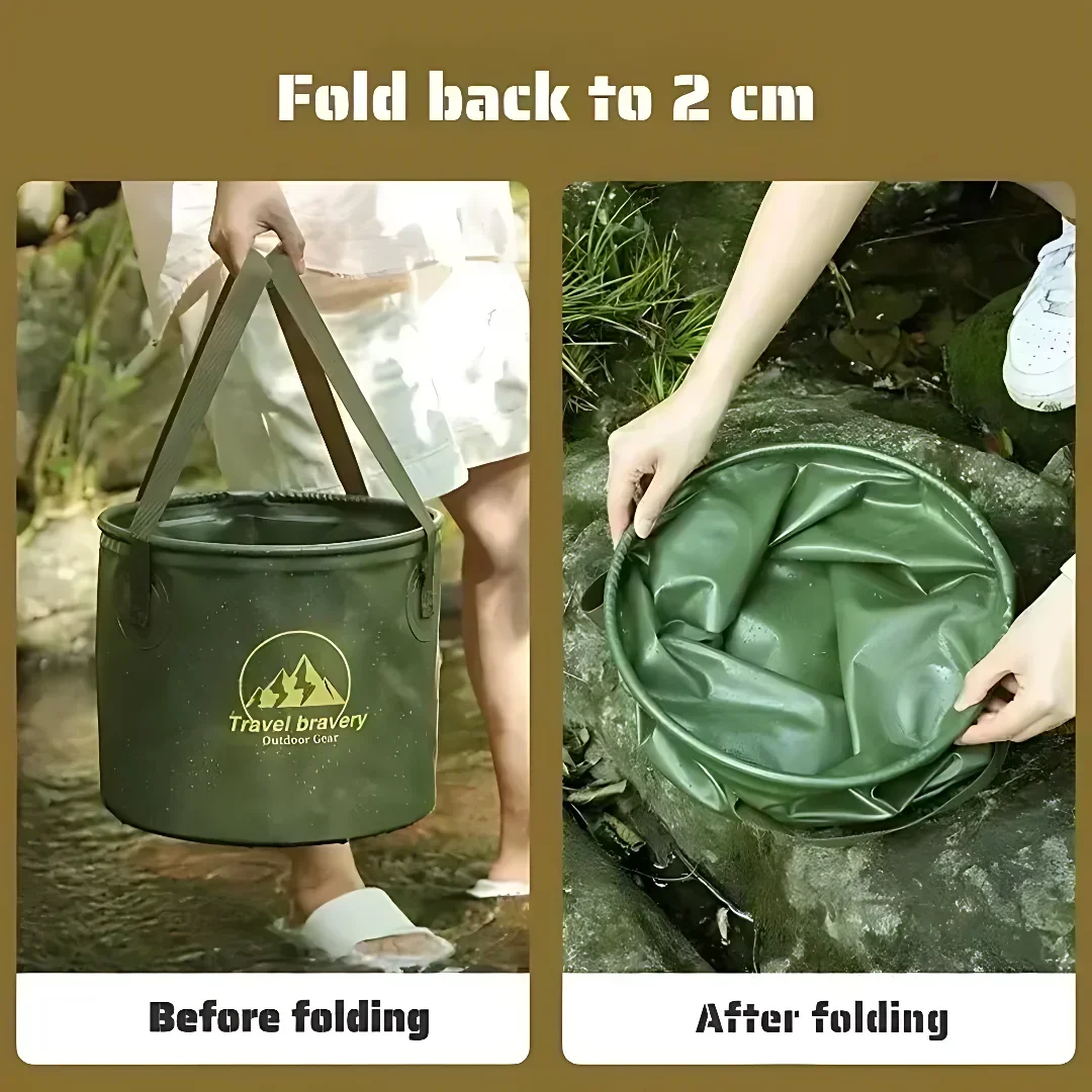 1-2PCS 5/10/20L กลางแจ้งมัลติฟังก์ชั่ถังพับได้สําหรับ Camping ตกปลาขนาดใหญ่ความจุแบบพกพากระเป๋าถือ