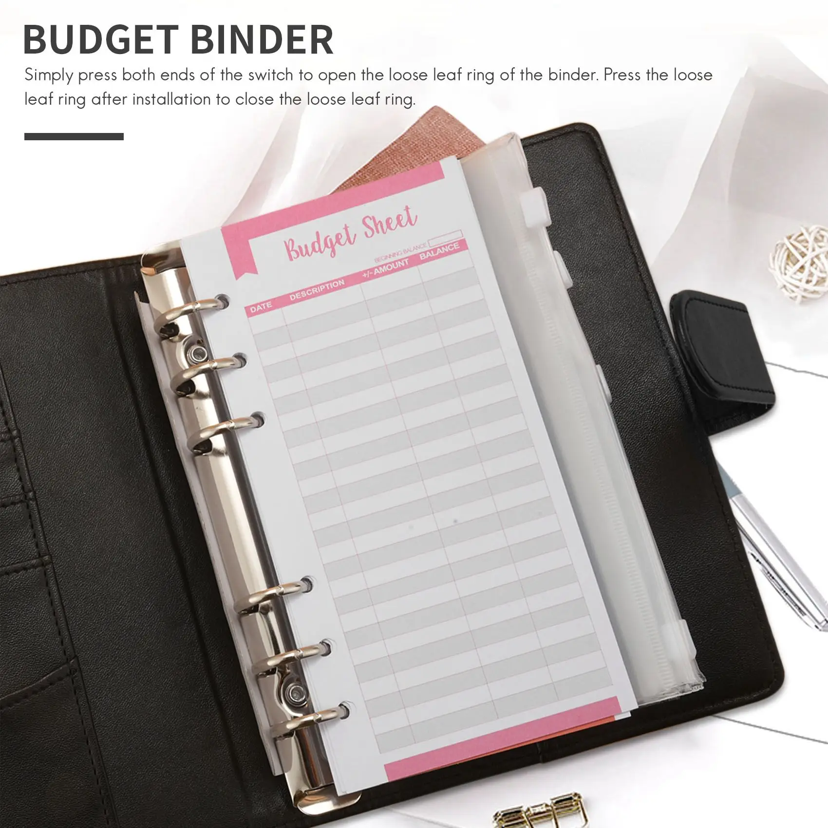 A6 Orçamento Binder com Dinheiro Envelope De Bolso, PU Leather Notepad, Planejamento Orçamental, Este é Um Presente Especial Para Estudantes