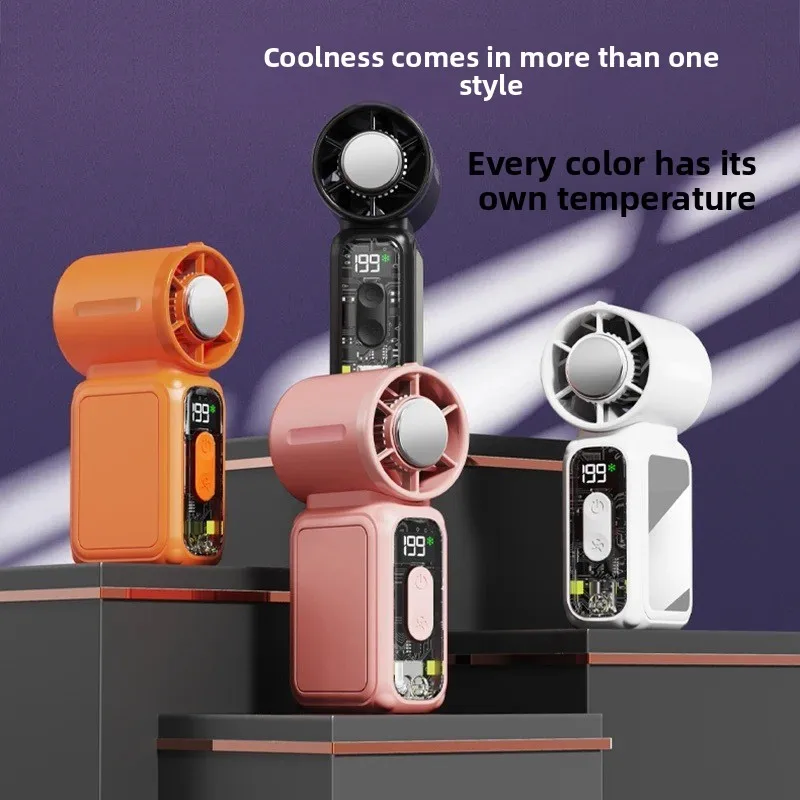 New Ultra High Speed Handheld Ice Compress Fan Portable Neck Hanging Mini Cooling Fan Outdoor Summer Cooler