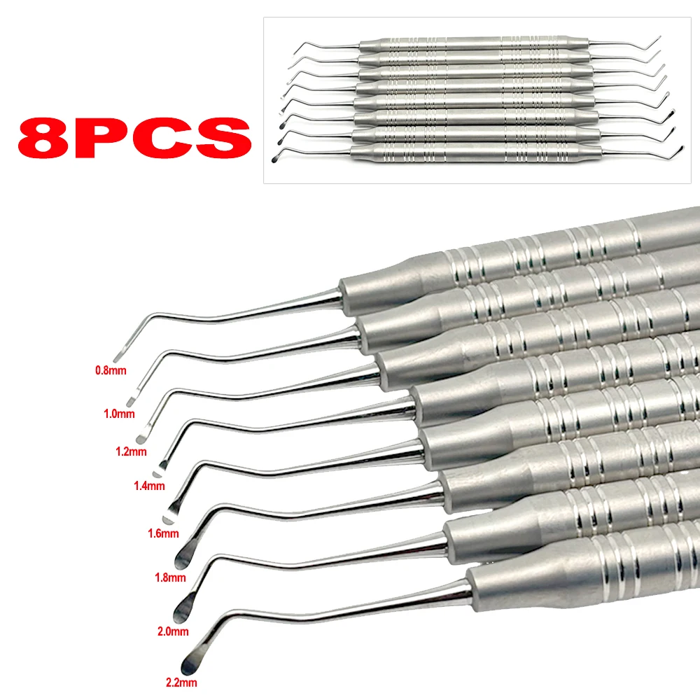 8Pcs High Quality Dental Gracey Curette Periodontal Bone Curettes Perio Dental Tooth Cleaning Dentist Stainless Steel Tool