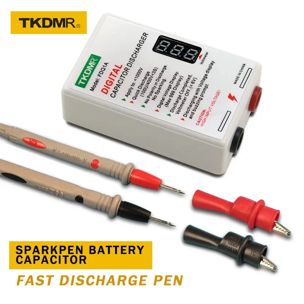 TKDMR Sparkpen Battery Capacitor Fast Discharge Pen - Discharger Protection Electrician Voltage Discharging Tool for Electronic