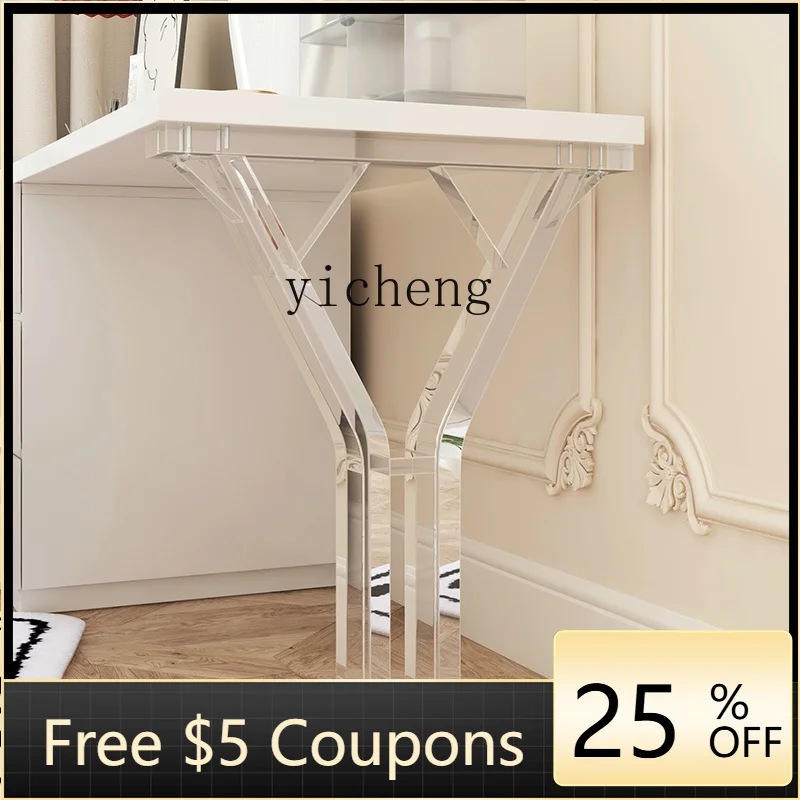 LYY   acrylic transparent table legs suspended desk dresser table feet support frame rock slab island