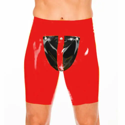 

Latex rubber fashionable red pants, shorts, sports party Halloween