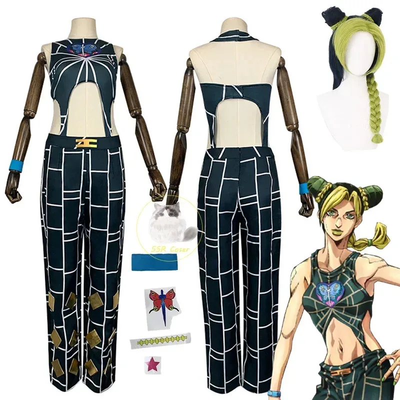 

Anime Jolyne Cujoh Cosplay Costume JoJos Bizarre Adventure Cosplay Stone Ocean Jolyne Cujoh Uniform Halloween Party Clothes Girl