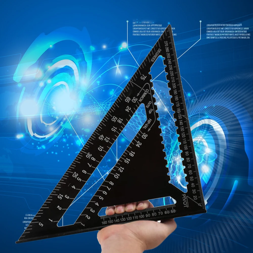 Règle triangulaire de 12 pouces pour le travail de calcul, outil de mesure de jauge de disposition carrée