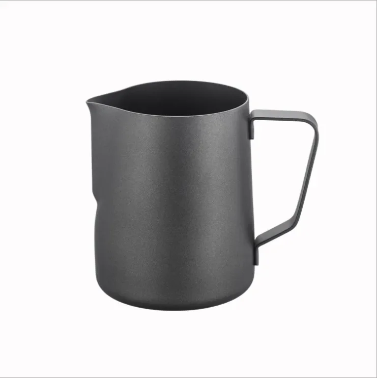 

-For 600Ml Black Milk Foaming Pitcher Milk Steamed Latte Art Pot