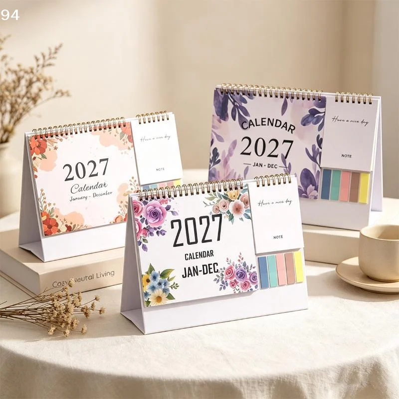 2027 Desk Calendar Exquisite Design Flip Style Desktop Calendar Academic Flip Calendar For Student HomeNF stationery
