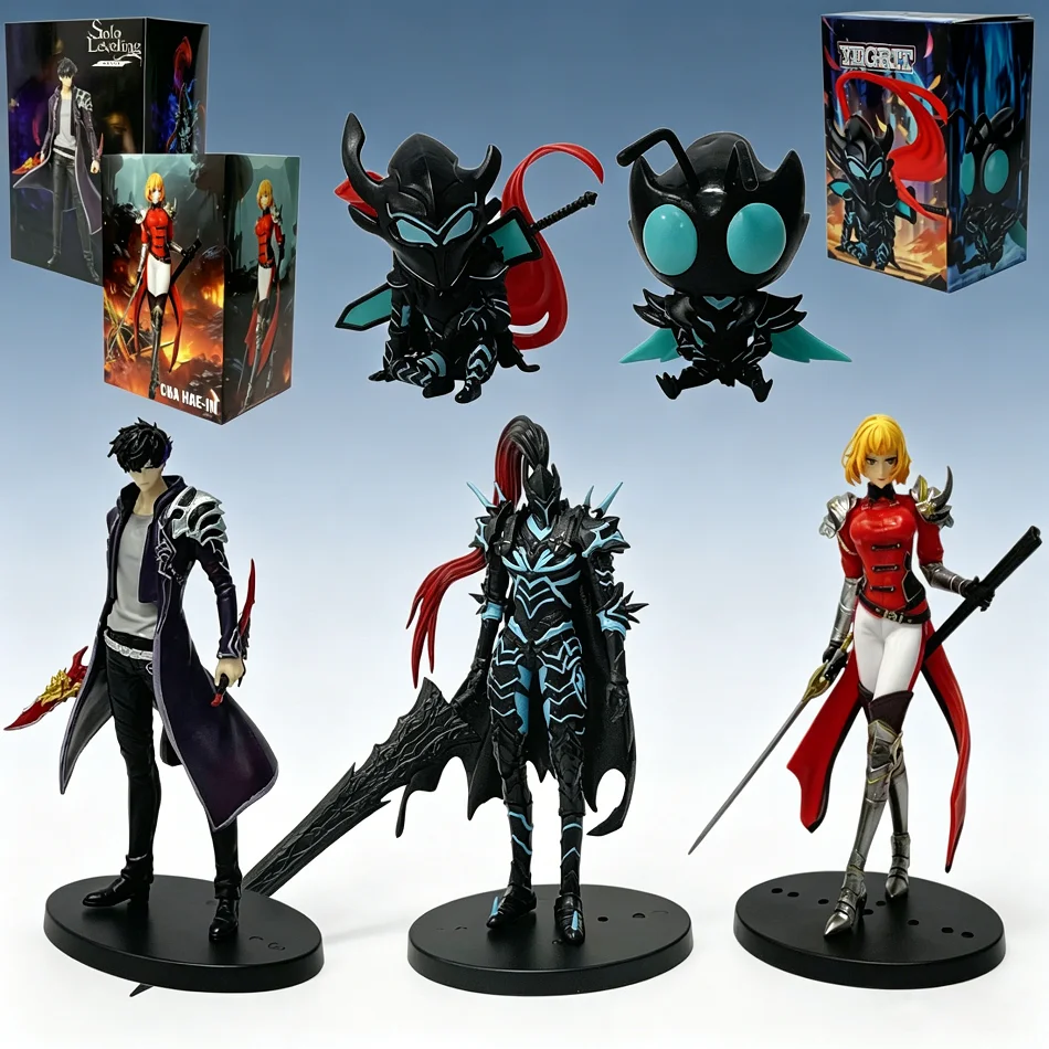 Figura de Anime Solo Level Up Shadow Monarch de 21 cm, Figura de Acción de Cha Hae-In, Versión Q, Figura de Igris/Beru, Colección de PVC, Juguetes de Regalo
