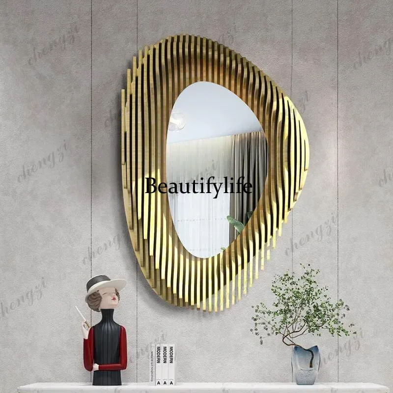 Y136 French decorative mirror entrance entrance art mirror living room dining room special-shaped mirror