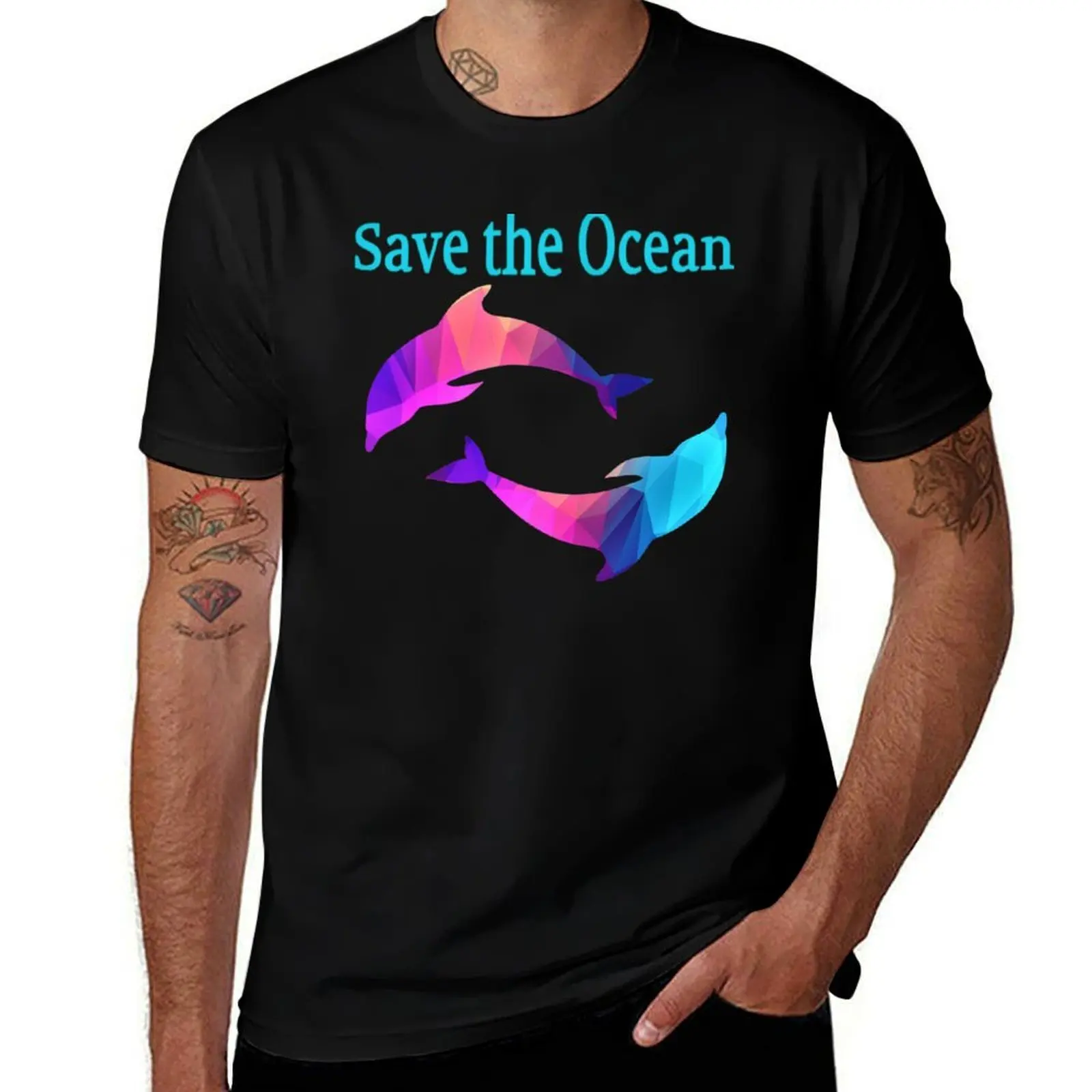 Save the Ocean. T-Shirt Basic Plain Tee for Spring and Summer T-Shirt