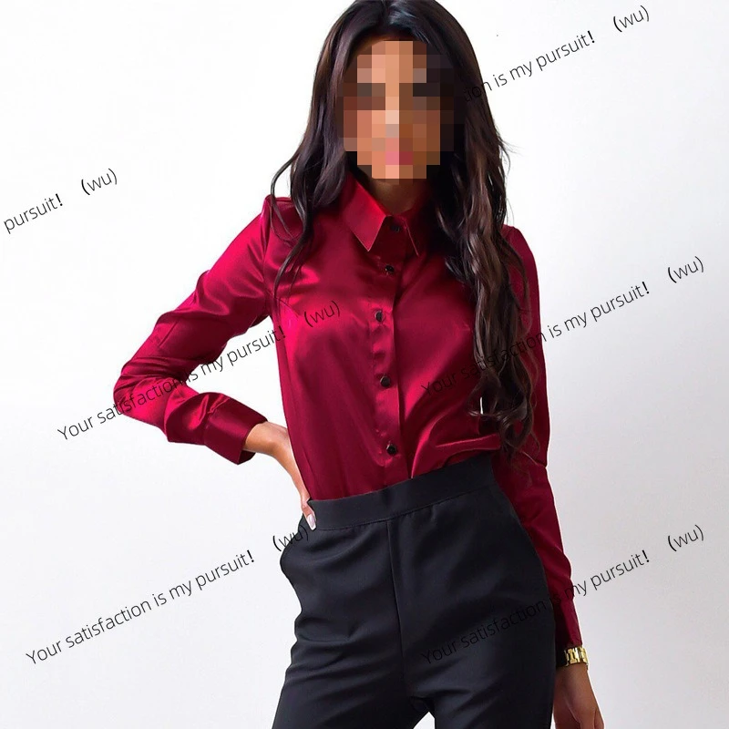 ZOCI-women's shirts, spring and autumn new clothes, girls' satin shirts, long-sleeved button-down tops