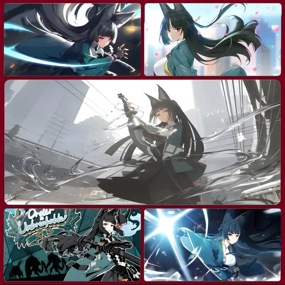 anime girl sword Z-Zenless Zone Zero Hoshimi Miyabi Mouse Pad Large Gaming Mousepad with Stitched Edges Thickened Desk Mat PC