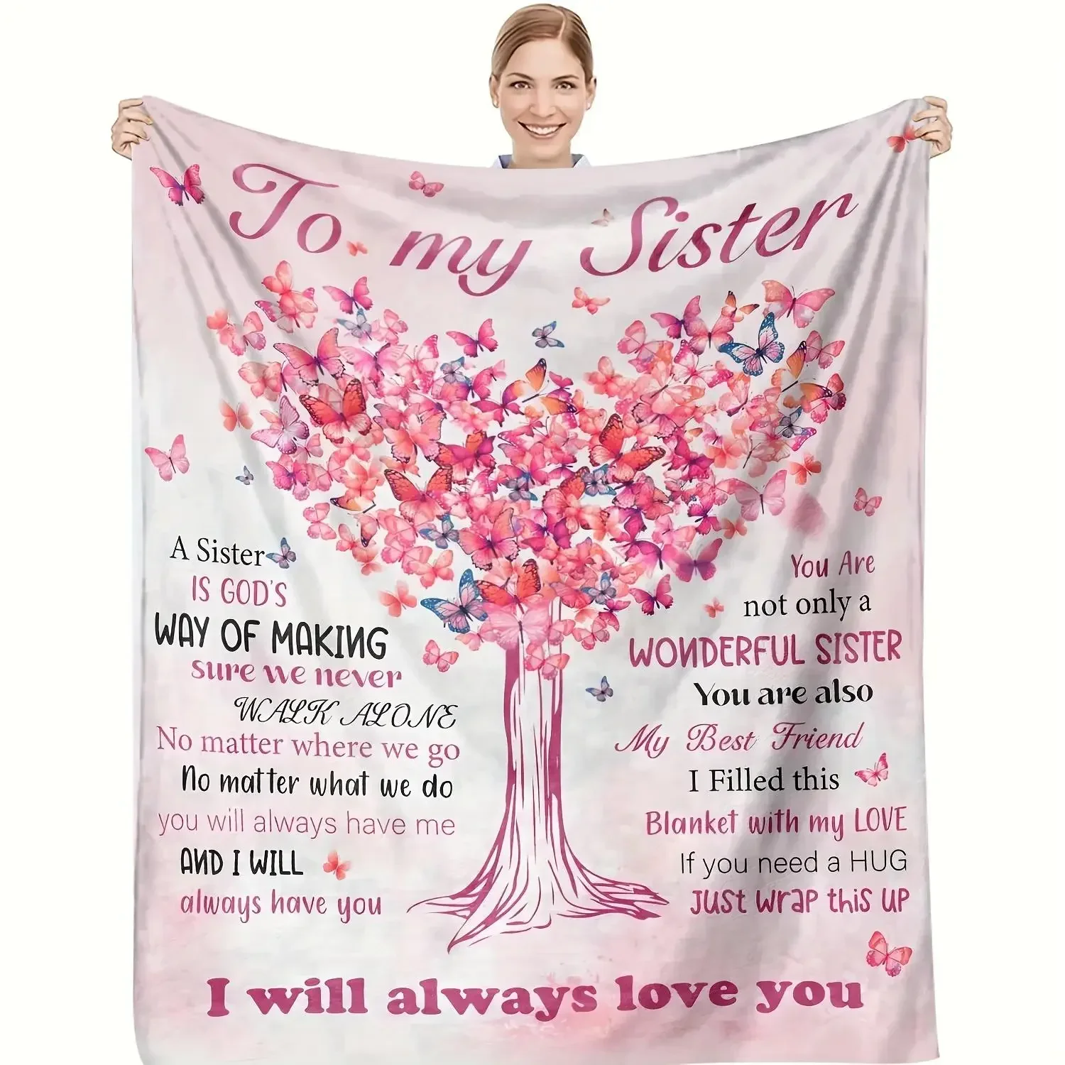 Presente personalizado para melhor irmã melhor amigo cobertor alma irmã presente cobertor macio flanela sofá cobertor viagem quarto sofá