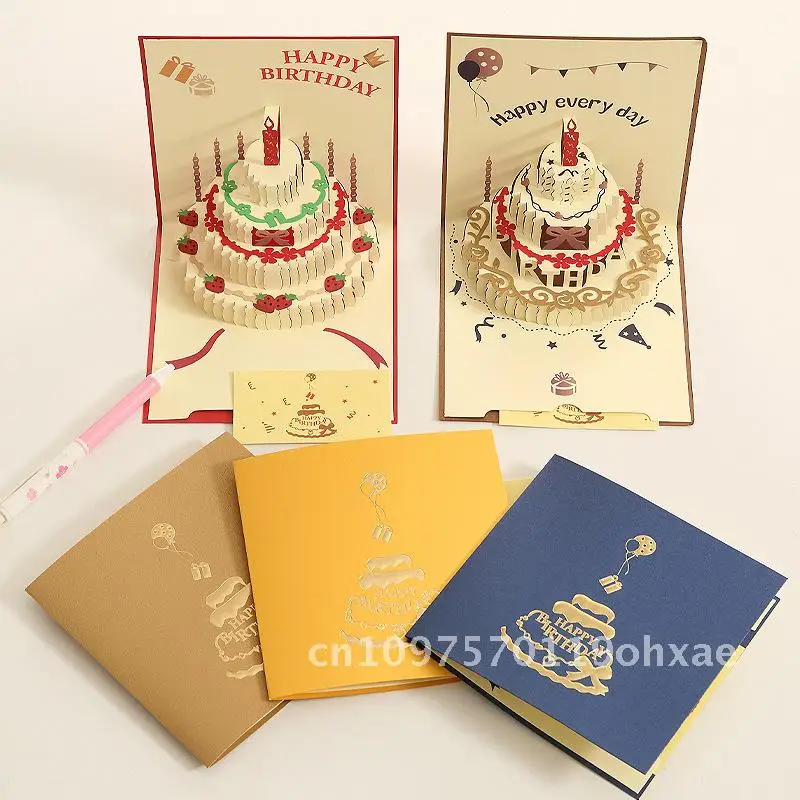 

3D birthday card with Ins style and colorful 3D effect. Happy birthday