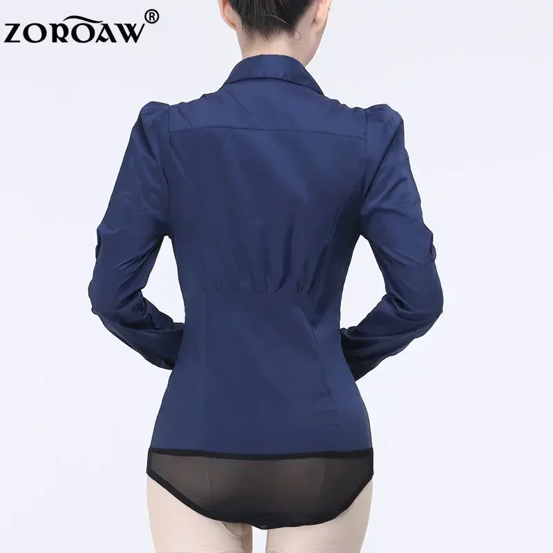 Long Sleeve Bodysuits for Women, White Blouse, Office Lady Work, Formal Body Shirts, Female Fashion, Spring, Autumn, 2023