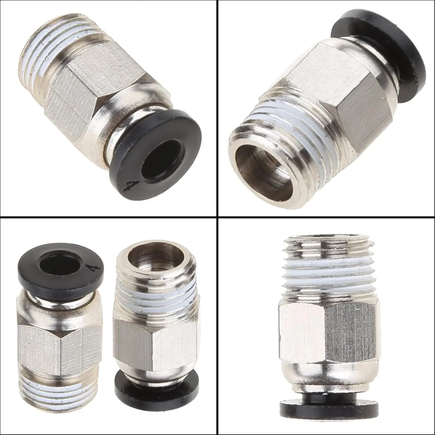 PC4-M10 Male Straight Pneumatic PTFE Tube Push in Quick Fitting Connector for E3D V6 Long-Distance Bowden Extruder 3D Printer