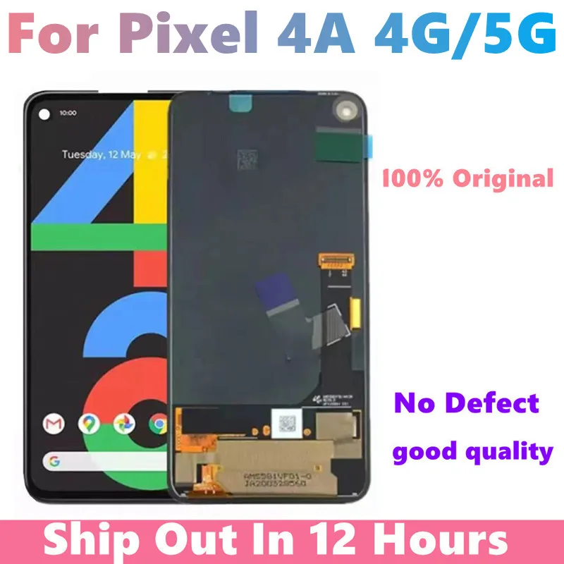 

100% Super AMOLED Original For Google Pixel 4A LCD Display Screen Touch Digitized Assembly Replacement For Google Pixel 4A5G LCD