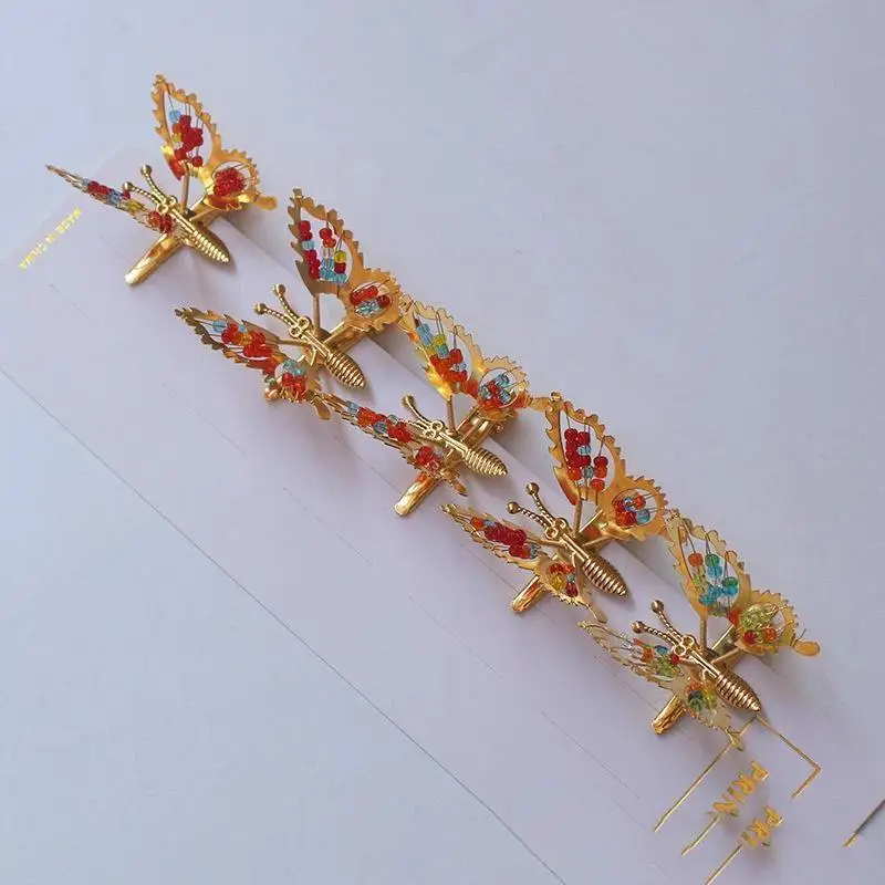 12 Stück 3D-Bewegliche Schmetterlings-Haarspangen Metall-Haarschmuck mit Beweglichen Flügeln Haarspangen für Frauen, Mädchen und Kinder – Detail 13