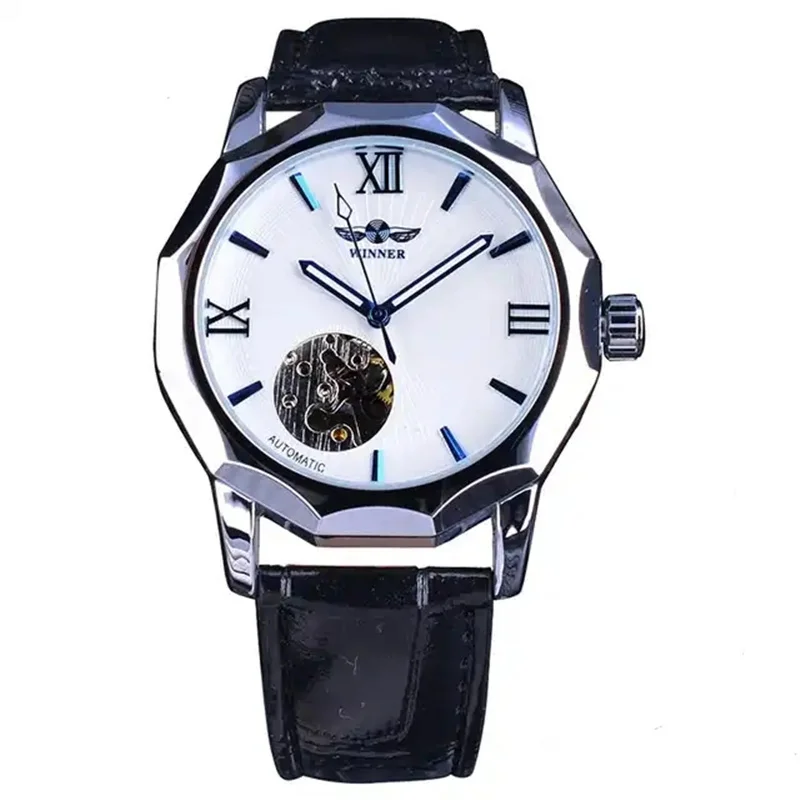 Winner 199A Fashion Waterproof Digital Online Mens Leather Bands Luxury Tourbillon Automatic Mechanical Wrist Watches