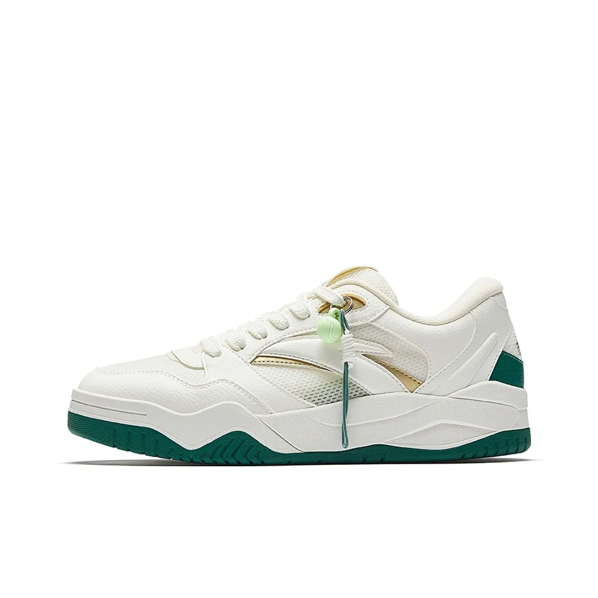 Anta Wave Shoe Low top Skateboard Shoes Men's Ivory White/Peacock Stone Green 912628055-2