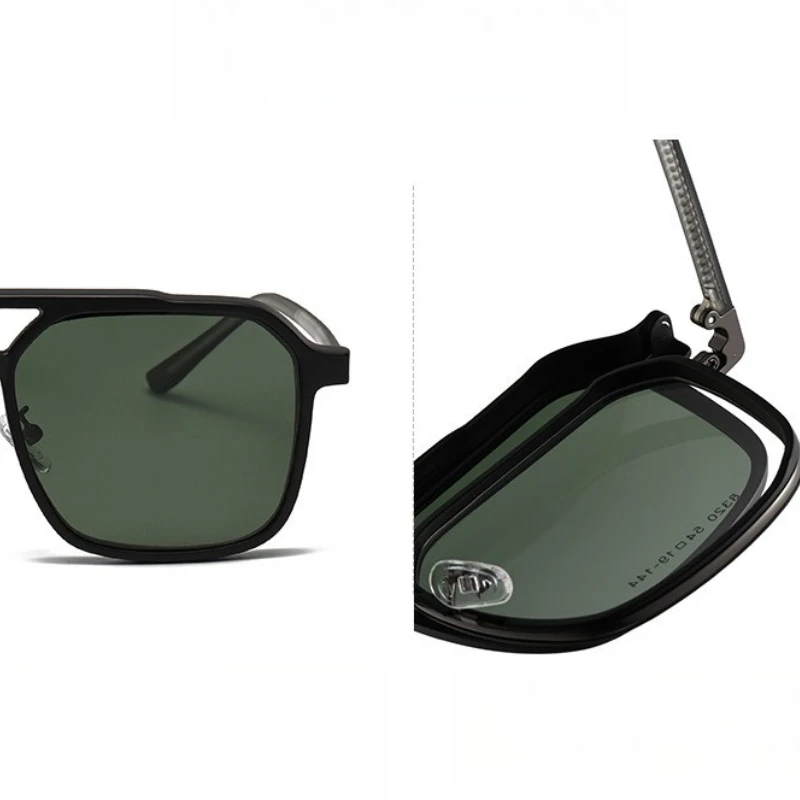 GJ OPTICIAN универсальные пилотные двойные лучи магнитные солнцезащитные очки поляризационные солнцезащитные очки мужские анти-синий свет близорукость очки по рецепту