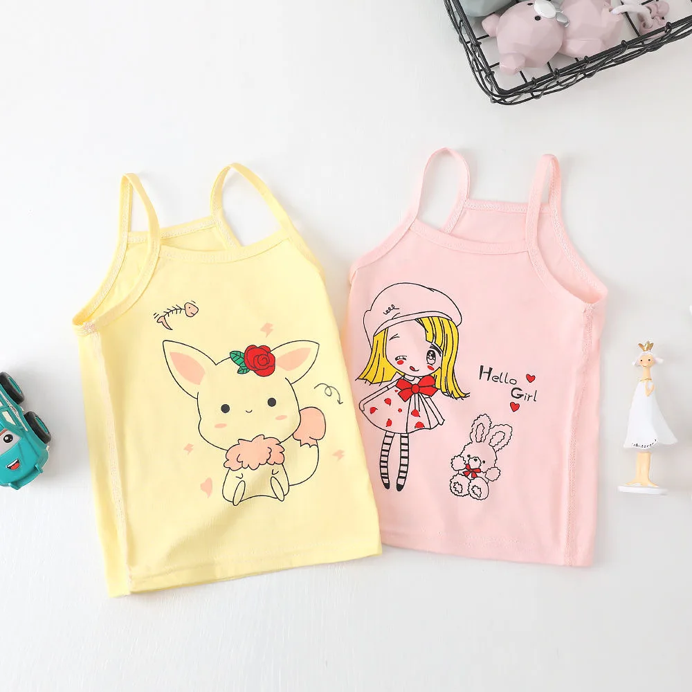 Two-piece baby vest summer cotton thin section girl baby child breathable bottoming children\'s sleeveless T-shirt