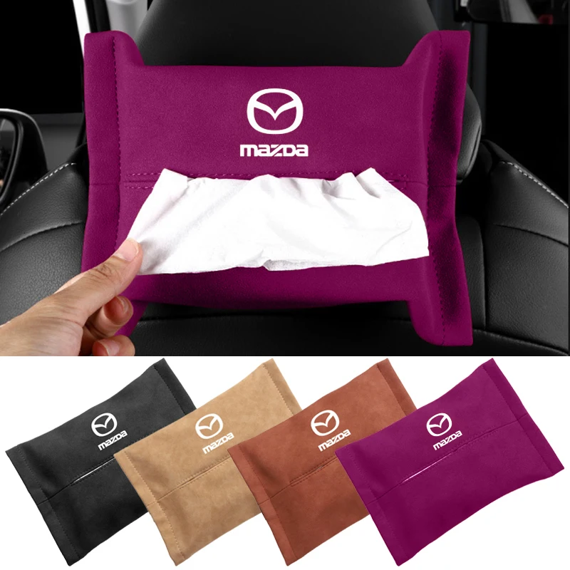 Car Tissue Box Holder Seat Back Napkin Storage Cover for Mazda RX8 RX7 MX3 MX5 CX9 CX7 CX5 MX3 MX5 Atenza Axela Protege Speed