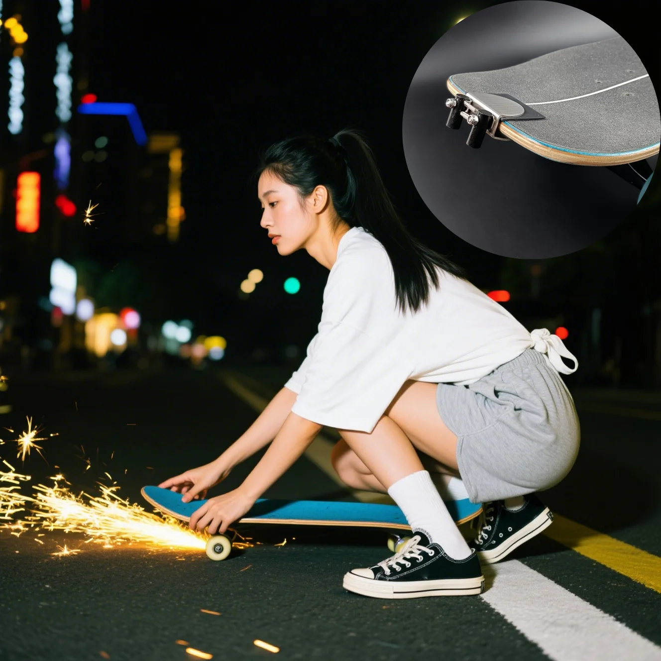 อุปกรณ์สไลด์ไฟ Spark สำหรับสเก็ตบอร์ด เหมาะสำหรับผู้ที่ชื่นชอบการเล่นสเก็ตบอร์ด เหมาะสำหรับการเล่นในเวลากลางคืนและการเฉลิมฉลองวันหยุด เช่น คริสต์มาสและฮาโลวีน เป็นของขวัญสำหรับนักเล่นสเก็ตบอร์ดและผู้ที่ชื่นชอบการเล่นสเก็ตบอร์ด อุปกรณ์เสริมสำหรับงานปาร์ตี้สเก็ตบอร์ดและอุปกรณ์ประกอบฉากสำหรับการถ่ายภาพ ไฟแช็ค Spark สำหรับลองบอร์ดและดับเบิ้ลคิกบอร์ด ไฟแช็ค Spark Stone ติดตั้งง่าย ไม่ต้องเจาะรู สำหรับสเก็ตบอร์ด