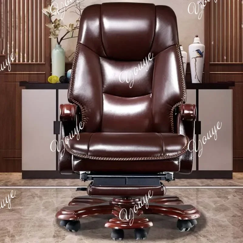 Leather Wheel Office Chair Support Design Relax Modern Massage Chair Chaise Mobile Comfy Luxury Silla Oficina Office Furniture