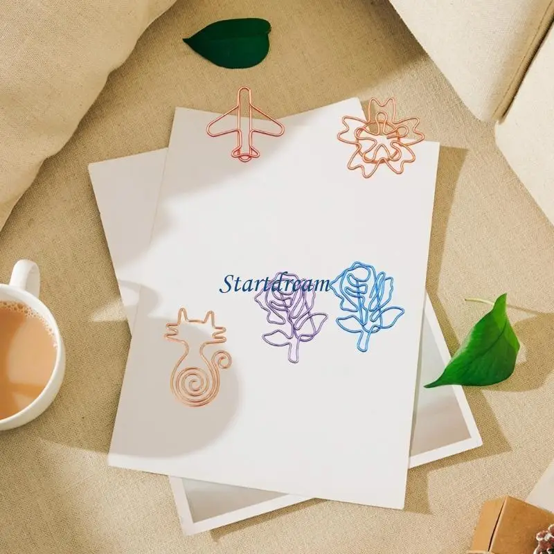 10Pcs Creative Paper Clip Colorful Paper Clips Small Metal Paper Clips File Clip Book Marker Clip for File Paper Photo K92C