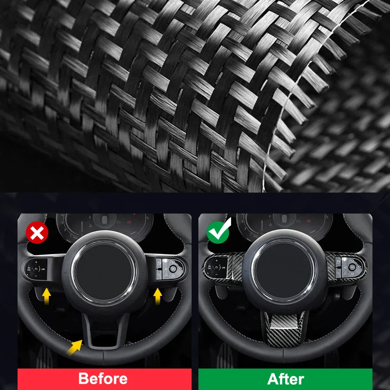 For BMW MINI Cooper S F54 F55 F56 F57 F60 2022 2023 Car Steering WWheel Carbon Fiber Decorative Cover Car Interior Stickers view 3
