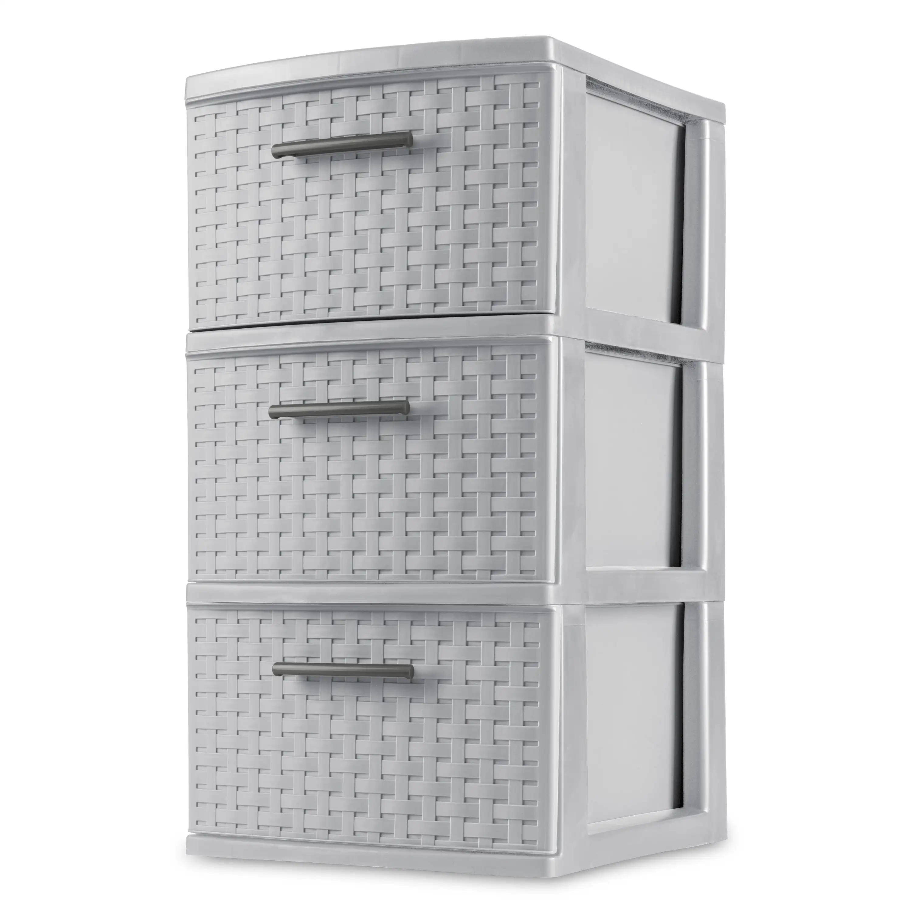 

NEW 3 Drawer Weave Tower Plastic, Cement