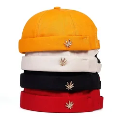 Mężczyźni kobiety Retro kopuła melon czapka bez ronda czapka unisex Skullcap marynarz bawełniany mechanik modne kolorowe elastyczne panele kapelusz dokker