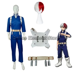 Anime My Hero Academia Boku no Hero Academia Todoroki Shoto girls Women Cosplay Costume Top Pants Belt Halloween wig