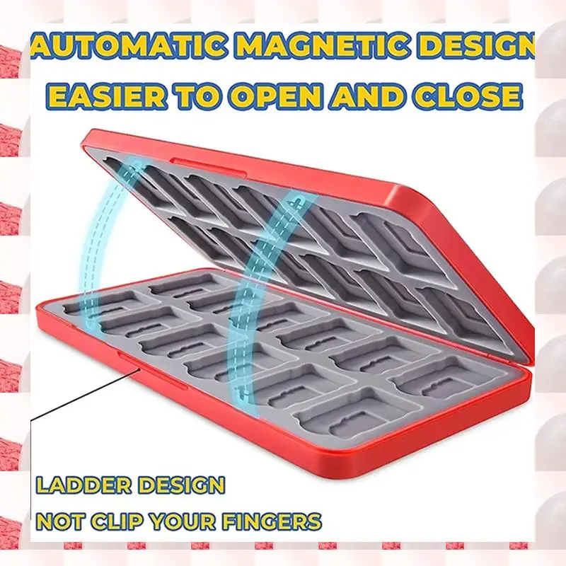

ABGN Game Card Storage Box Magnetic Opening And Closing For Nintendo Switch NS/ OLED Card Box TF Can Stored 24 Pieces